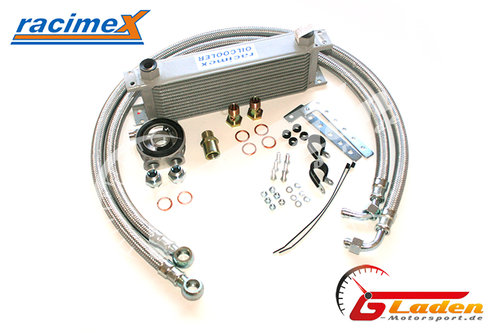 Racimex Oil cooler Kit 10 Row with reinforced stainless steel braided hose lines