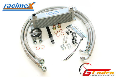 Racimex Oil cooler Kit 16 Row with reinforced stainless steel braided hose lines